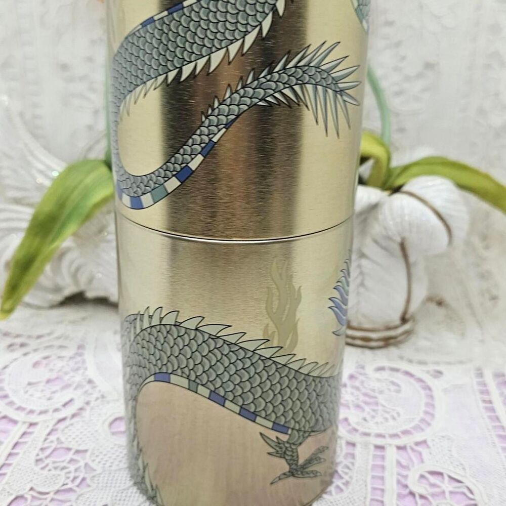 Hourglass Gold Dragon design Brush Container New
